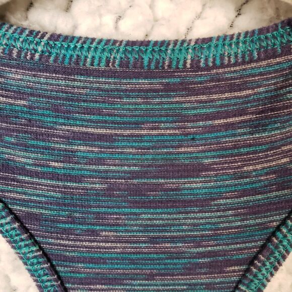 Lululemon Racerback Tank Top Womens Blue Green Striped Yoga Athletic 24x27 - Picture 4 of 7